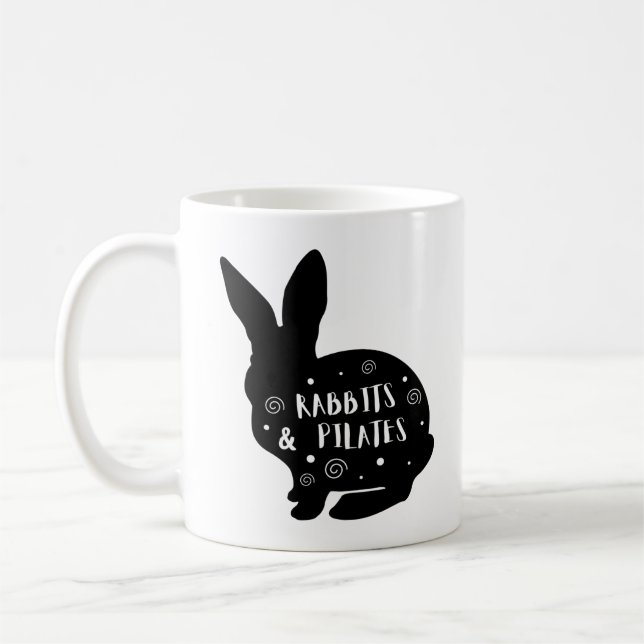 Kaninchen und Pilates Kaffeetasse (Links)