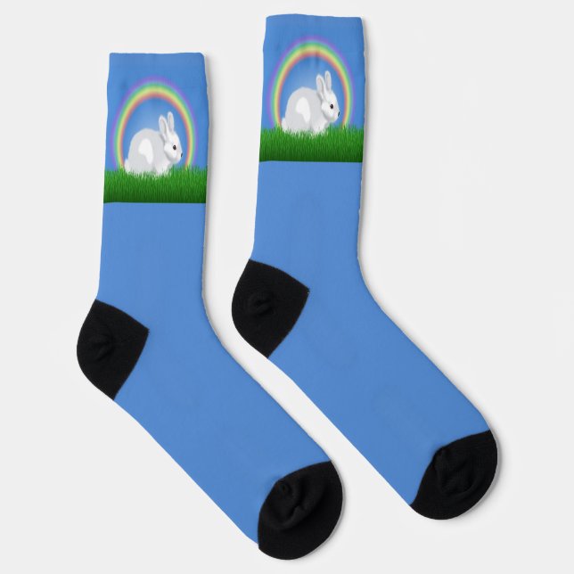 Kaninchen- und Regenbogensocken, Crew Socken (Rechts)