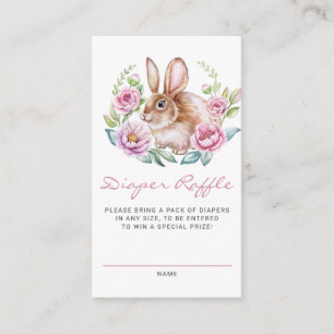 Kaninchen und rosa Blume Kinderdusche Windelwindel Begleitkarte
