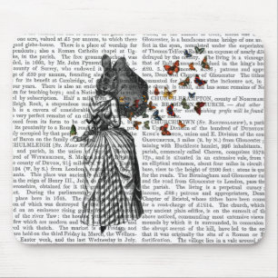 Kaninchen-und Schmetterlings-Sonnenschirm 2 Mousepad