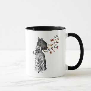 Kaninchen-und Schmetterlings-Sonnenschirm 2 Tasse