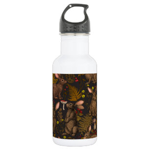 Kaninchen und Wälder Wasserflasche aus Edelstahl