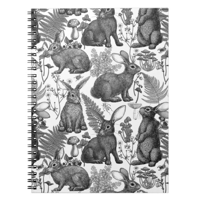 Kaninchen und Waldflora 2 Notebook Notizblock (Vorderseite)