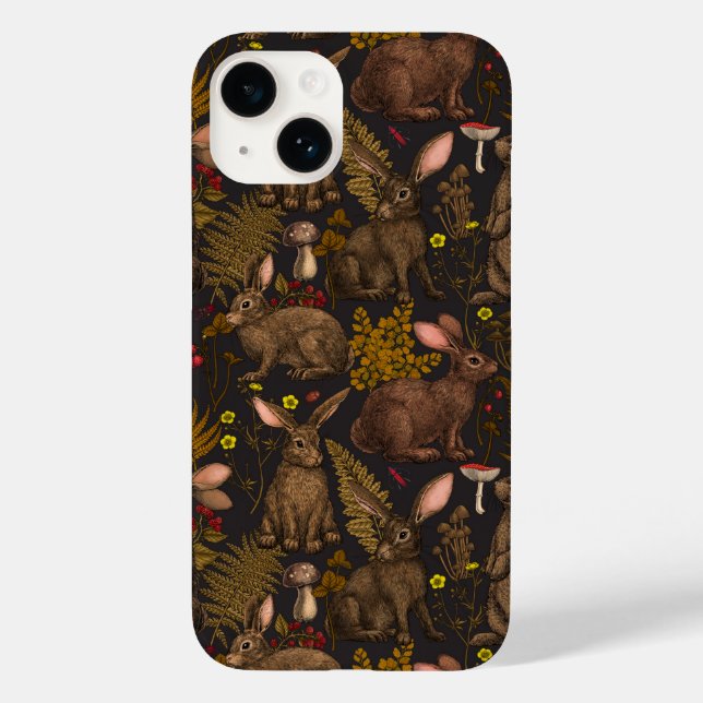 Kaninchen und Waldflora Case-Mate iPhone 14 Hülle (Rückseite)