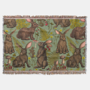 Kaninchen und Waldflora Keuchhuhn Decke