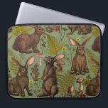 Kaninchen und Waldflora Laptop-Sieb Laptopschutzhülle<br><div class="desc">Von Hand gezeichnet Kaninchen und Waldflora pilzen,  Beeren und Käfer</div>