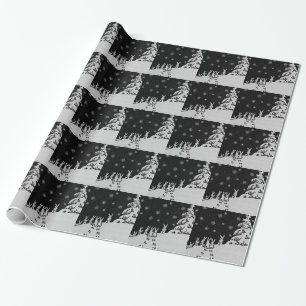 Kaninchen und Weihnachtsbaum-Winter-Illustration Geschenkpapier