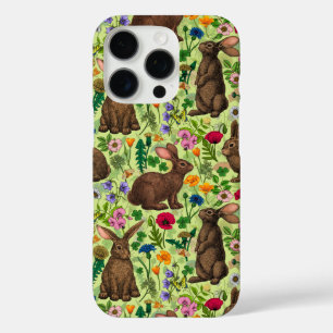 Kaninchen und Wildblumen auf Honigtau iPhone 16 Pro Hülle