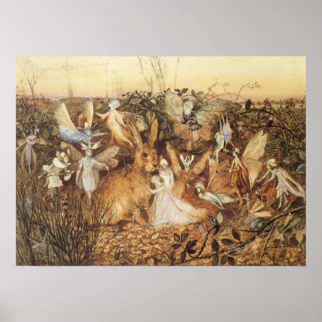 Kaninchen unter den Fairies, Vintage Märchen Poster (Vorne)
