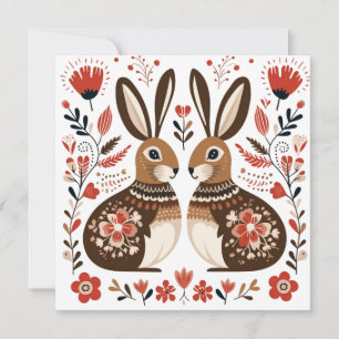 Kaninchen Valentine Osterfest Feiertagskarte