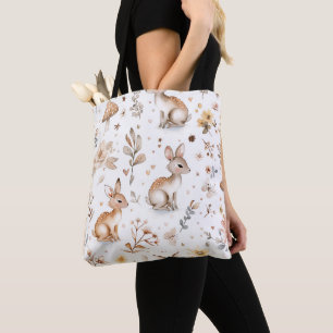 Kaninchen-Wasserfarben-Federmuster Tasche