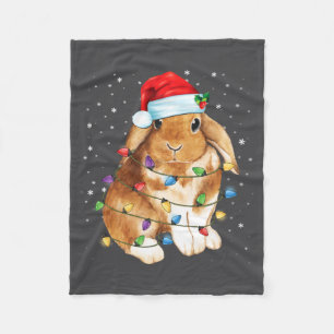 Kaninchen Weihnachtslichter Santa Hut Lustige Weih Fleecedecke