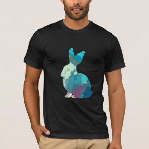 Kaninchen Wildnis Natur Illustration Silhouette Ar T-Shirt