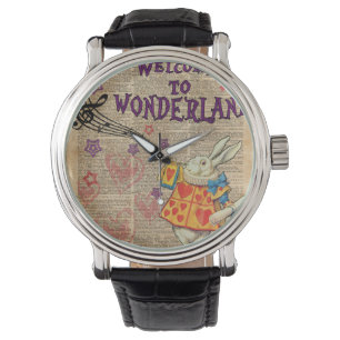 Kaninchen Willkommen bei .. Alice im Wunderland Armbanduhr