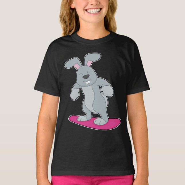 Kaninchen-Wintersport T-Shirt (Vorderseite)