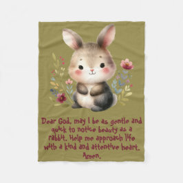 Kaninchen Woodland Kinder Christliches Gebet auf G Fleecedecke