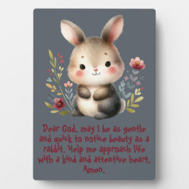 Kaninchen Woodland Kinder Christliches Gebet auf G Fotoplatte