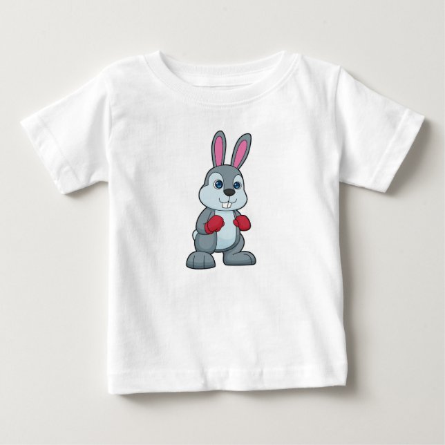 Kaninchenboxen Boxer Boxhandschuhe Baby T-shirt (Vorderseite)
