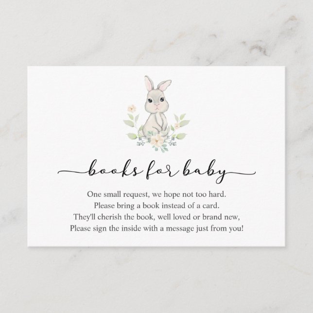 Kaninchenbücher für Babybettkarte Begleitkarte (Vorderseite)