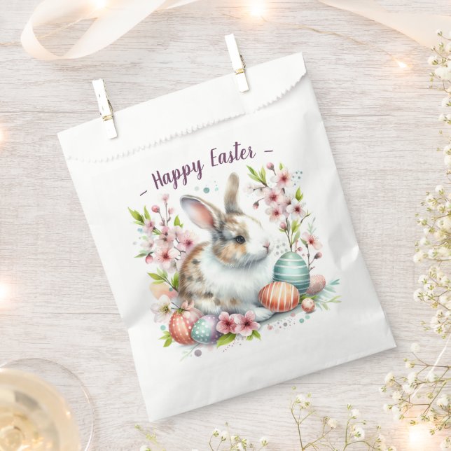 Kanincheneier und Blume im Osterwasser - Geschenktütchen (Ausgeschnitten)