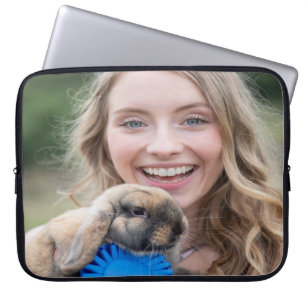 Kaninchenfoto für Viehausstellung anpassen Laptopschutzhülle