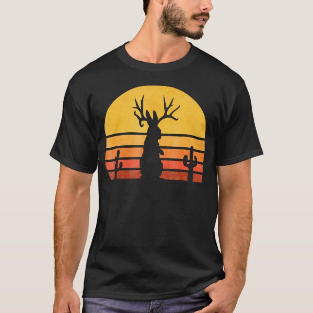 Kaninchengeschenk| Achtzig Jackalope Cryptid Rabbi T-Shirt (Vorderseite)