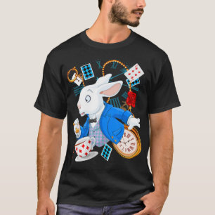 Kaninchengeschenk Alice im Wunderland — Weißes T-Shirt