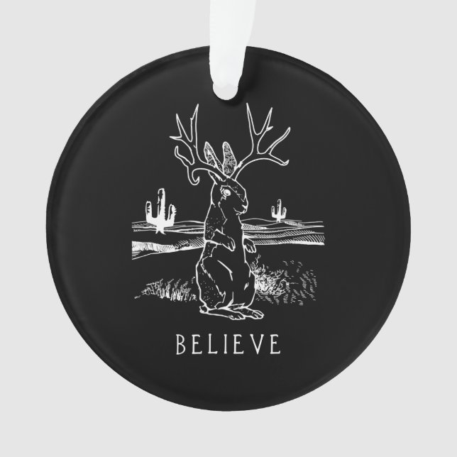 Kaninchengeschenk| Glaube Jackalope Ornament (Vorderseite)