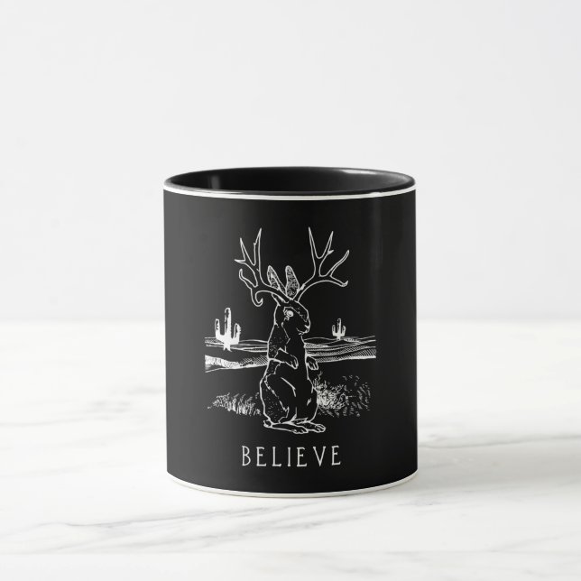 Kaninchengeschenk| Glaube Jackalope Tasse (Zentrum)