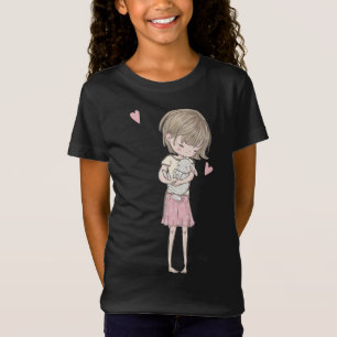 Kaninchengeschenk Niedliches kleines Mädchen und T-Shirt