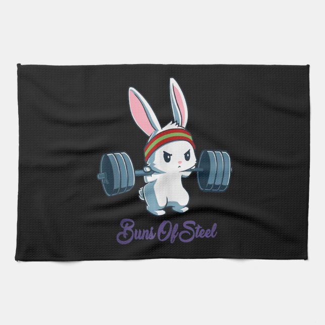 Kaninchengeschenk| Rabbit Lover Gym Workout Geschirrtuch (Horizontal)