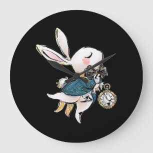 Kaninchengeschenk  Weißes Kaninchen der Alice im  Große Wanduhr