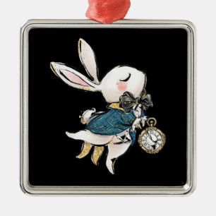 Kaninchengeschenk  Weißes Kaninchen der Alice im  Ornament Aus Metall