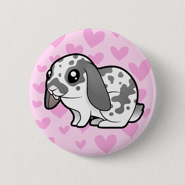 Kaninchenhaar (glatte Liebe des Diskettenhaars) Button (Vorderseite)
