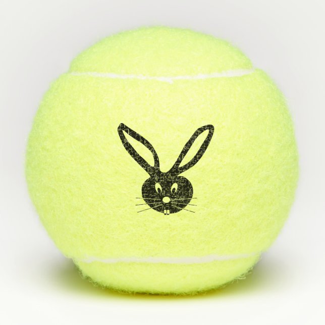 Kaninchenillustration Tennisbälle (Vorderseite)