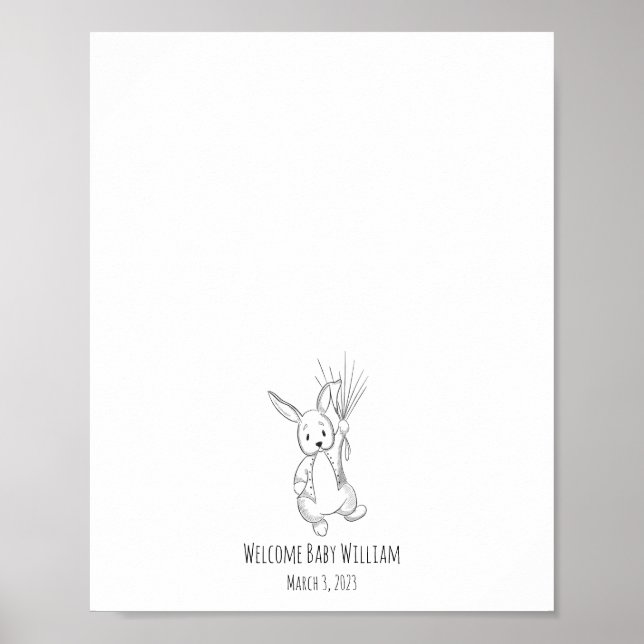Kaninchenkizze Fingerprint Gästebuch (Vorne)
