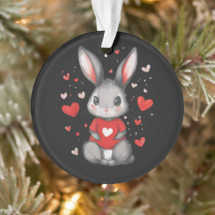 Kaninchenliebhaber-Herzmädchen Ornament