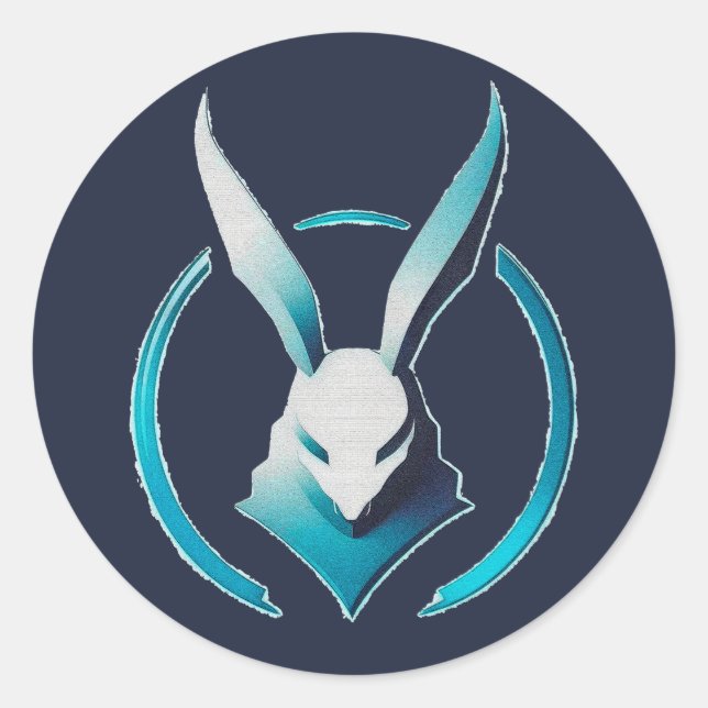 Kaninchenlogo Runder Aufkleber (Vorderseite)
