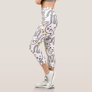 Kaninchenmuster Capri Leggings