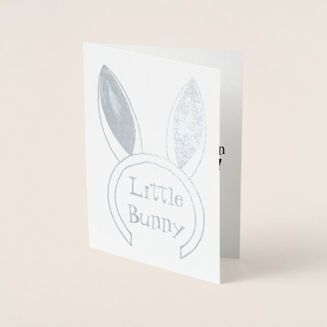 Kaninchenohren Little Bunny Herzlichen Glückwunsch Folienkarte (Vorderseite)