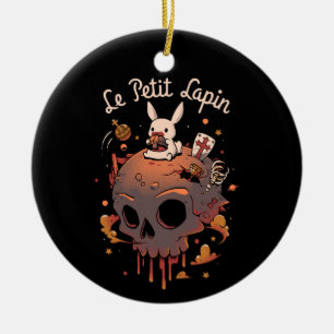 Kaninchenplanet - Weißer Häschenprinz Keramik Ornament