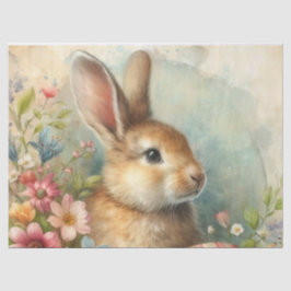 Kaninchenportrait und Blume Seidenpapier