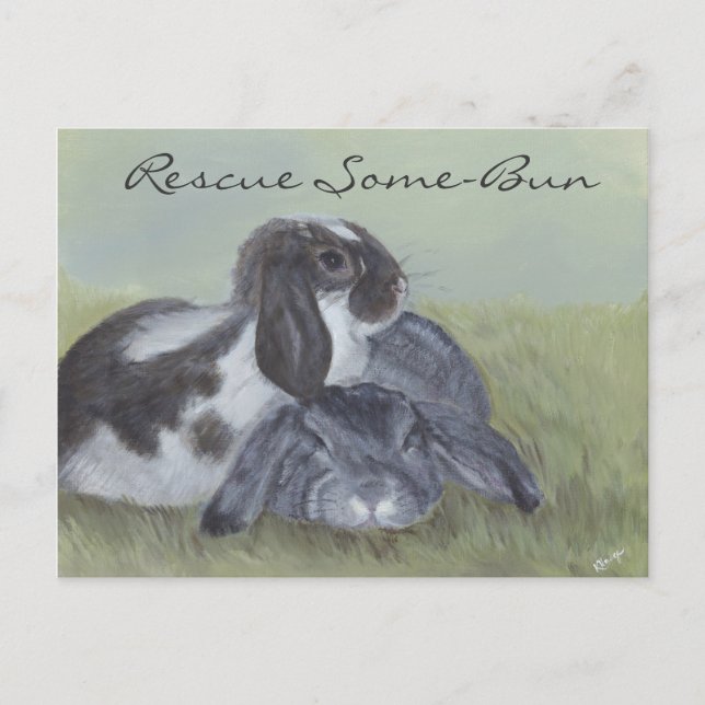 Kaninchenrettungskarte Postkarte (Vorderseite)