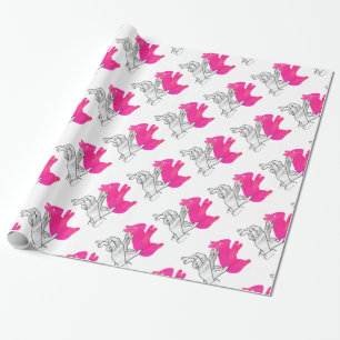 Kaninchenrosa der Hand Silhouette Geschenkpapier