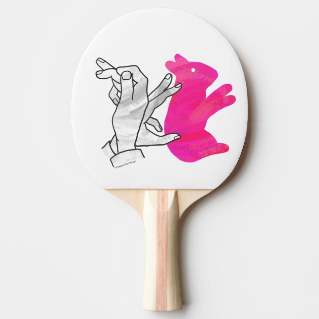Kaninchenrosa der Hand Silhouette Tischtennis Schläger (Vorderseite)