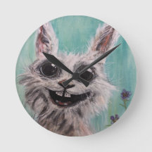 Kaninchensäulenuhr, 8" runde Acryluhr