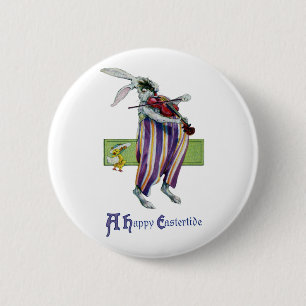 KaninchenViolinist Vintages Ostern Button