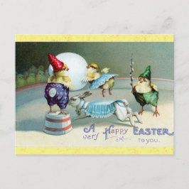 Kaninchenzirkus der Niedlichen Vintagen Osterstämm Postkarte