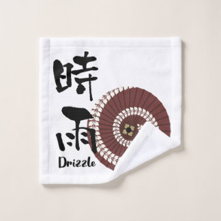 Kanji Art: “Shigure” (Drizzle) – An Autumn Showers Waschlappen