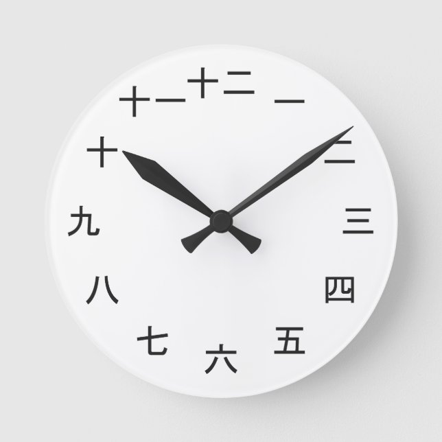 Kanji Clock 1-12 Runde Wanduhr (Vorderseite)